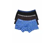 Boys Bonds Underwear 3 Pack Trunks Shorts Blue Striped/ Charcoal And Black Cotton