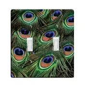 3D Printed Maxi Metal Peacock Feathers Switch Plate Cover D0037