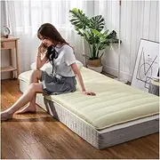 Futon Mattress Japanese Tatami Mattress, Breathable 5cm Thick Soft Student Dormitory Folding Mattress for Sleeping Pad, Floor Mat, Bed Mattress Pad,Beige,Full54x75inch