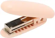 Portable Mini Office Stapler, Foldable Stapler, Effort Saving Lever, Small Size, Premium ABS Material,Foldable Design, for School, Classroom (Roseate)