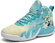 [CJSPORX] Women Men Basketball Shoes Breathable Men Non Slip Outdoor Fashion Unisex Sneakers, White&blue-1, 10 Women/8.5 Men