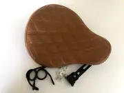 Real Leather Universal Solo Seat Harley Yamaha Chopper Bobber Honda Triumph
