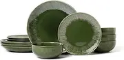 Mikasa Jardin Stoneware Dinner Set, Green (12 Pieces)