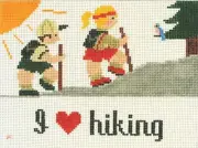 I Love Hiking Hand Painted Needlepoint Canvas