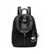 Women Girls Lady Backpack Rucksack Travel Shoulder College School Bag Black PU Leather Backpack