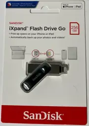 New! Sealed! SanDisk 256GB iXpand Flash Drive Go USB to Lightning