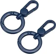 uxcell 2 Pcs Double Opening Snap Hooks Swivel Keychain Clasp Clips Metal Swivel Lobster Claw Clasp for Jewelry Making Crafts Backpack Bag Strap Phone Case, Blue