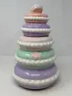 New Peppermint & Pine 12’’ Christmas Macaroon Canister Cookie Jar pastels Rare