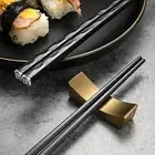 5 Pairs Alloy Chopsticks Chop Sticks Beautiful Gift Set T4V9 T3T1