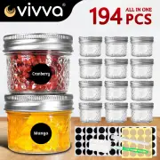 12X Glass Jars with Lid Small Food Candy Storage Mason Jam Bottle Container