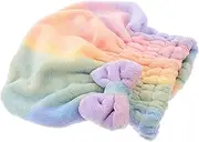 Healeved Coral Fleece Dry Hair Cap Bow Women's Hair Drying Hat Quick Dry Comfortable Material Fashion Turban