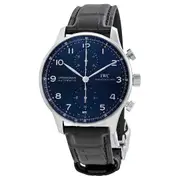 Original IWC Portugieser Automatic Chronograph Blue Dial Men's Watch IW371491