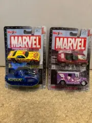 2 Maisto Marvel 2 pack cars. Cyclops, Wolverine, Ghost Rider, Gambit ! New, 2002