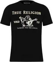 [True Religion] Men's Short Sleeve Metallic Buddha Tee