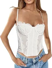 [Generic] Body on Buckle Romper Corset Vintage Bustier Spaghetti Strap Backless Boned Party Crop Top Tummy Underwear