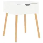 Bedside Cabinet High Gloss White 40X40x56 Cm Engineered Wood Wood Bedside Tables