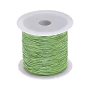 1 Roll Nylon Beading Thread Knotting Cord 0.6mm 50 Yards Satin String, Tea Green