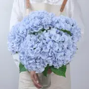 FOTEEWL 4 Pcs 21in Artificial Hydrangea Flower Large Natural Lifelike Fake Si...