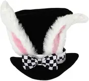 Bunny Hat Black Bunny Ear Top Hat For Adults Velvet Easter Hats Rabbit Hats Mad Hatter Easter Costume Cosplay Supplies For Parties