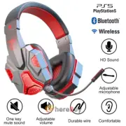 Wireless Gaming Headset Mic Headphones Stereo Surround For PS5 PS4 PC Xbox One
