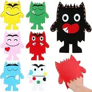 Color Monster Hand Puppets, 7PCS Emotional Sadness Plush Finger Puppets, Non-Woven Fabric Monster Puppet, DIY Early Learning Sock Puppet for Birthday Party Pretend Party Supplies Color Mons