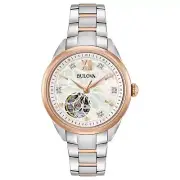 Bulova Ladies' Sutton Two-Tone Rose Gold 3-Hand Automatic Open Aperture and W...