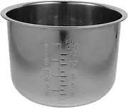 HOLIDYOYO Stainless Steel Rice Cooker Inner Pot Thickened Non-Stick Liner for Cookers Multipurpose Cooking Pot with Measurement Scale Portable Design for Soups and Cakes