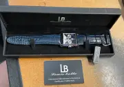 New in Box Blue band LOUIS BOLLE DAY DATE MOONPHASE Automatic WATCH E455M