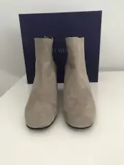 NWB STUART WEITZMAN BACARI SLATE SUEDE GRAY ANKLE BOOTS SZ 9 1/2 M