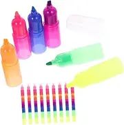 OHPHCALL 10pcs Multi-section Combination Highlighter Pencils Highlighters Chisel Tip Students Highlighters Colored Highlighter Pen Party Fluorescent Yellow Highlighter Chisel Tip Plastic