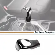 Car Gear Shift Knob Cover Trim For Jeep Compass 17-2025 Accessories Carbon Fiber (for: Jeep)