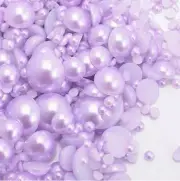 800 pieces Lavender Mix Sizes flat back resin Pearl Cabochons