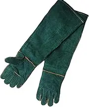 2Pcs Animal Handling Gloves Bite Proof with Collapsible Snake Hook, 24 Inch Bite Resistant Gloves, 26 Inch Snake Catcher Hook for Dog, Cat, Bird, Snake, Parrot, Lizard