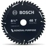 BOSCH 216mm 48T TCT Circular Saw Blade for Wood Cutting - GENERAL PURPOSE