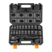 VEVOR 1/2" Drive Impact Socket Set, 23 Piece Socket Set SAE (7/16" -1")& Metric