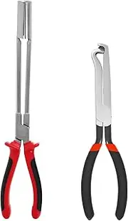 Electrical Disconnect Pliers and High Voltage Wire Pliers Carbon Steel Automotive Fuel Line Disconnect Tool for Car Repair Spark Plug..(2 pieces,Black and red)