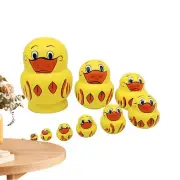 10 Layers Yellow Duck Wooden Dolls Toys Russian Nesting Dolls Decoration Ornamen
