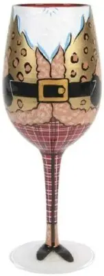 Enesco Lolita Handpainted Christmas Snazzy Santa Wine Glass 15 fl oz