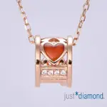 【JUST DIAMOND】18K玫瑰金 愛鍊紅心 鑽石項鍊