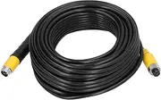 50ft 4Pin Car Video Extension Cable with Waterproof Shielded for CCTV Rearview Camera Truck Trailer Motorhome Transmits Video and Power in One Cable Plated Plugs Ensure Precise
