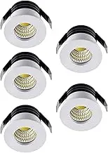 WMLBK Pack of 5 * 3W LED Recessed Ceiling Light Downlights Spotlight,LED Recessed Small Cabinet Mini Spot Lamp Ceiling Downlight Kit Fixture [Energy Class A+] (Warm Light)