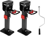 [SAN HIMA] 400MM Drop Down Corner Legs - Caravan Stabilizer Steel Legs with Handle, 9 Angles Swing Position, 1200LBS Capacity, Black