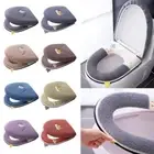 2PCS/Set Flannelette Closestool Seat Case Multicolor Cushion Lid Cover Bathroom