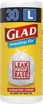 Wavetop Tie Rubbish Bags, Kitchen Tidy Bags, Large Size Fits 35L Bin, 30 Count