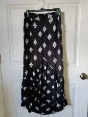 Charlotte Russe Maxi Skirt Black Split Front Stretch Size M