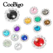 Round Acrylic Rhinestone Button Facetted Flat Back Embellishment Accessories