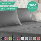 2000TC Hotel Quality Bed Sheet Set Fitted Flat Pillowcases Double Queen King New