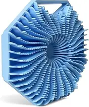 Winmany Silicone Body Scrubber Shower Brush with Handles for Men Women Bath Exfoliating Brushes Scrub Cleansing Loofah Shower and Scalp Massager Brush(Blue)