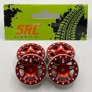 1.0" Aluminum Beadlock Crawler Red Wheels 5 Star Rims 4pcs: Axial SCX24