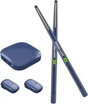 Electronic Drumsticks Air Drum Stick with 2 Foot Pedals 16D Speaker DSP Level Sound Card Low Delay Portable Electric Rhythm Drum Sticks for Beginners Adults Professional Drummer Student